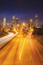 USA, Georgia,  AtlantaTraffic on highway at night