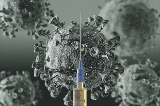 Syringe with coronavirus vaccine