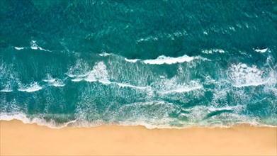 USA, Florida, Delray Beach, Overhead view of sea waves and sand