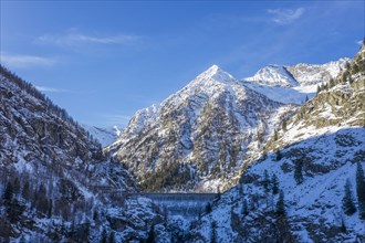 Italy, Piedmont, Italian Alps, Mountains on sunny day in winter