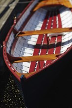 Wooden red boat