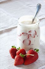 Fresh strawberries and yogurt