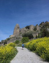 Spain, Ronda, Woman hiking in springtime