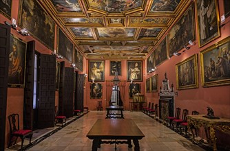 Spain, Seville, Portrait room in Archbishops Palace of Seville