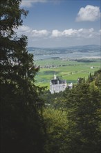 Germany, Schwangau, Neuschwanstein castle in landscape