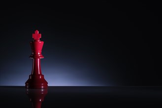 Studio shot of red chess king