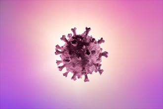 Digitally generated Coronavirus model on pink background
