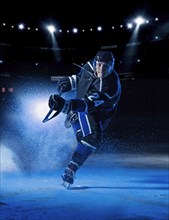 Hockey player striking
