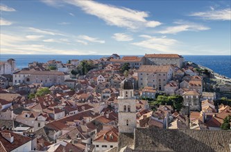 Croatia, Dubrovnik, Elevated view of old town