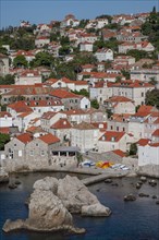 Croatia, Dubrovnik, Old town buildings with red roofs