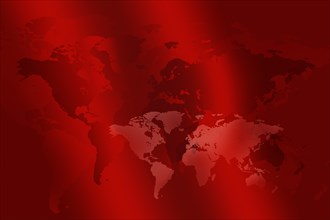 World map in red color on red,,