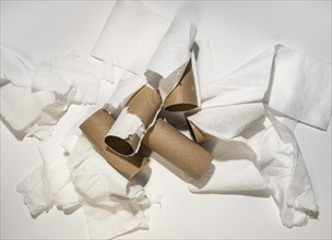 Messy toilet paper rolls