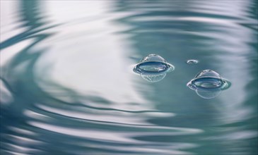 Air bubbles on water surface,,