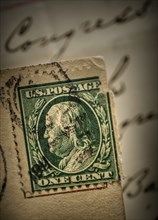 Postage stamp with Benjamin Franklin