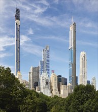 USA, City skyline seen from Central Park,