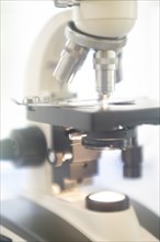 Microscope in laboratory