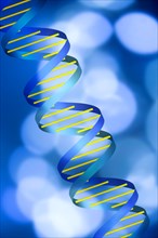 DNA helix on blue abstract background