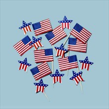 Decorative American flags and stars