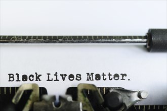 Typewriter text reading black lives matter