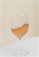 Rose wine in wineglass