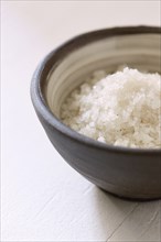 Sea salt in bowl