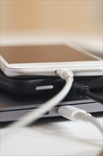 Close up of smartphone charging
