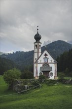 Italy, South Tyrol, Funes, Church of Saint John in Ranui, Small church in mountain