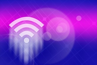 Wifi icon against colored background