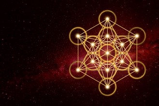 Metatron Cube against abstract background