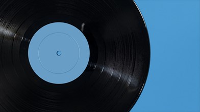 Vintage record on blue background