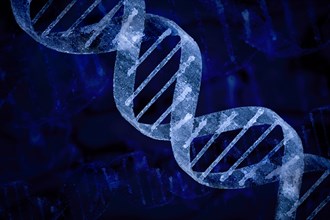 DNA helix on blue background