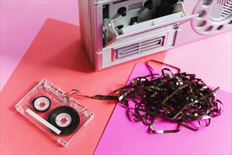 Damaged audio tape and tape player