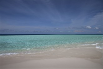 Maldives, Beach and turquoise Indian ocean