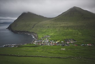 Denmark, Faroe Islands, Gjgv, Village on coast