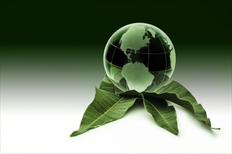 Green globe on leaves