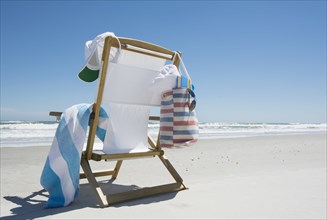 Canvas chair on beach