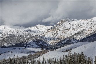 Landscape with Boulder Mountains in winter