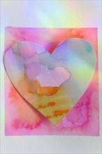 Studio shot of colorful paper heart