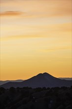 Sunset sky over Galisteo Basin Preserve landscape