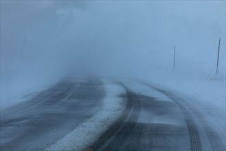 Road in snowstorm