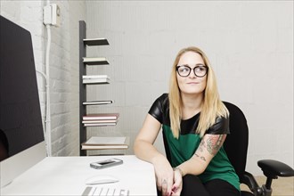Portrait of businesswoman in design office