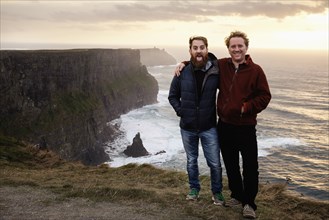Two male friends on The Cliffs of Moher