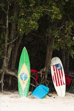 Surfboards on beach