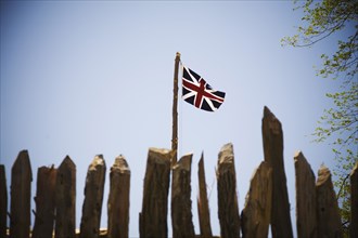The British flag flying over James Fort in Historic Jamestown