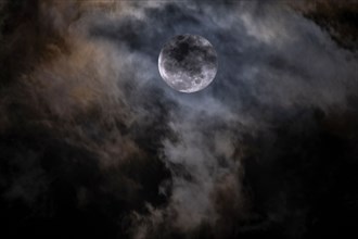 Full Moon behind clouds