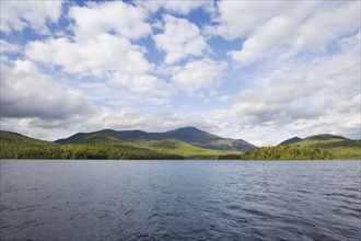 Whiteface Mountain with Lake Placid in foreground