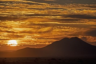 Sunset sky over Cerrillos Hills State Park
