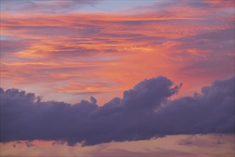 Colorful sunset sky with clouds