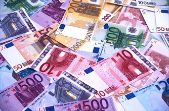 Colorful Euro bank notes
