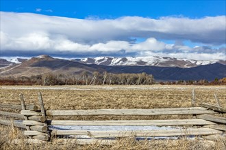 Wooden fence on farm